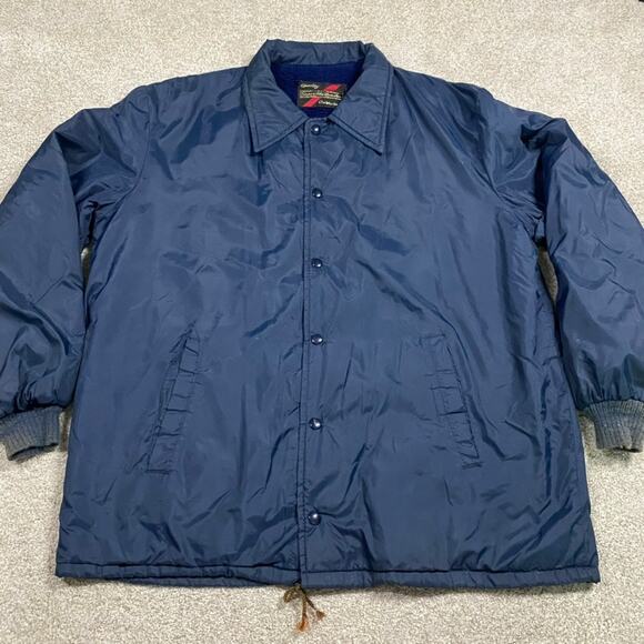 VTG Sears Jacket Mens L, 44 Blue Coaches Sherpa Lined Outdoor Work Retro 70s - Picture 1 of 7